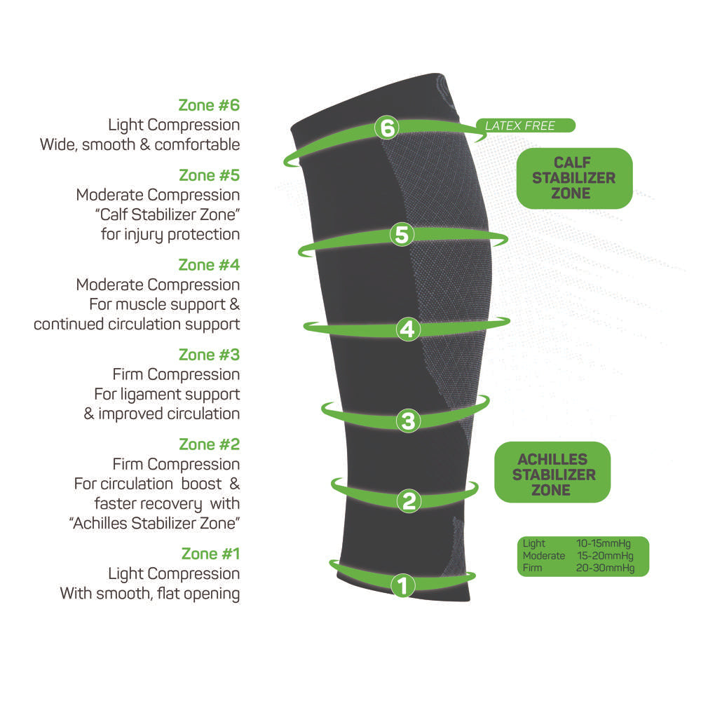 CS6 Sports Calf Compression Sleeve - White - Image 3