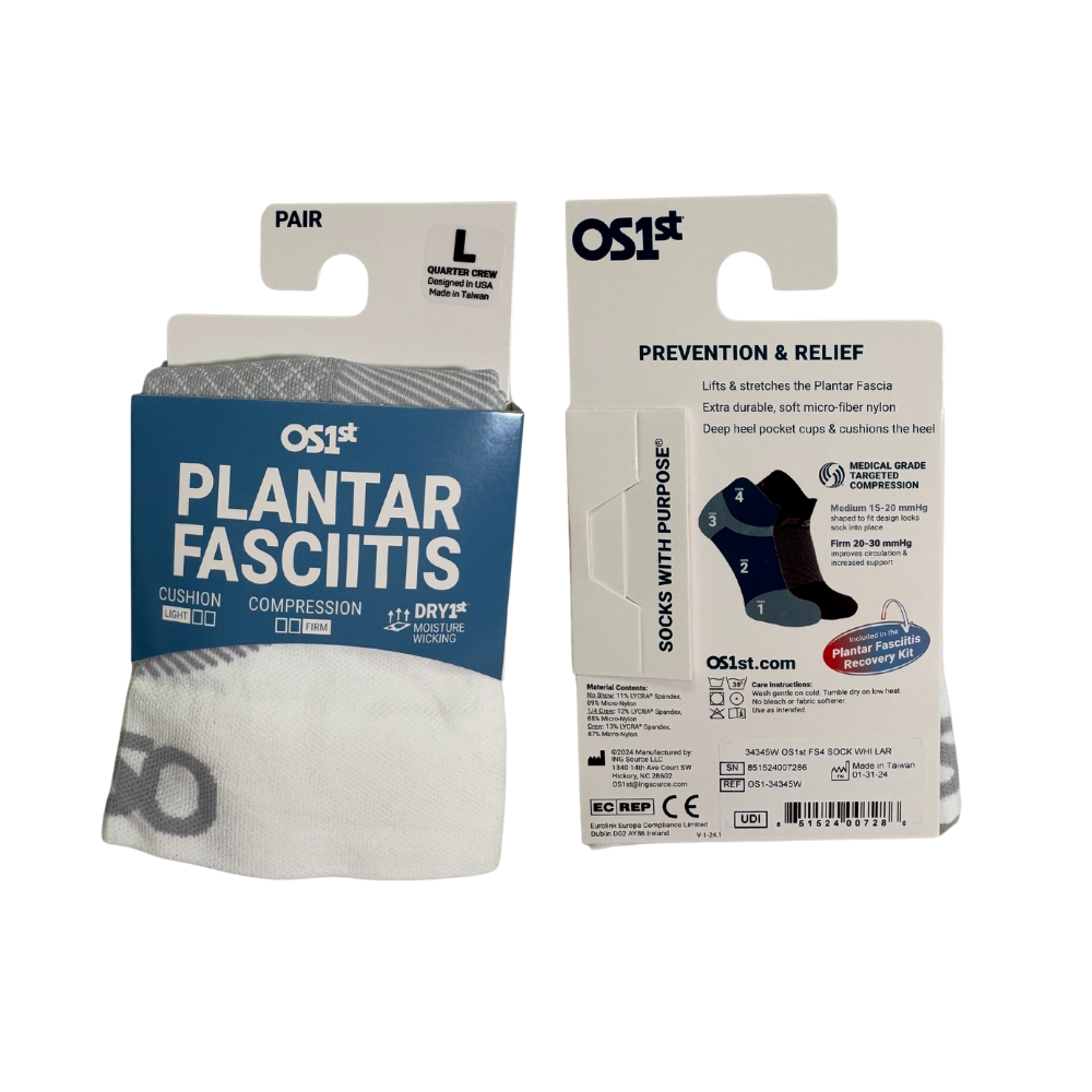 No Show Plantar Fasciitis Compression Socks (FS4) - White - Image 3