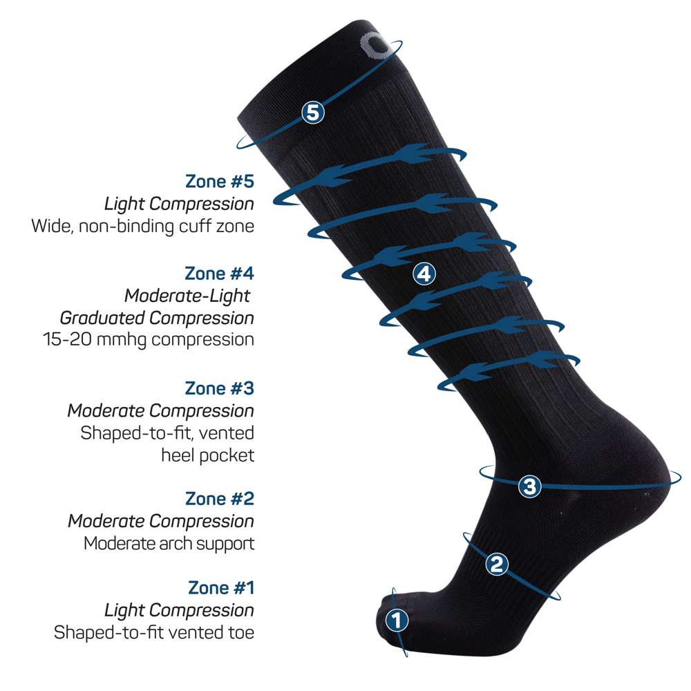 Travel Wellness Compression Socks - Black - Image 3