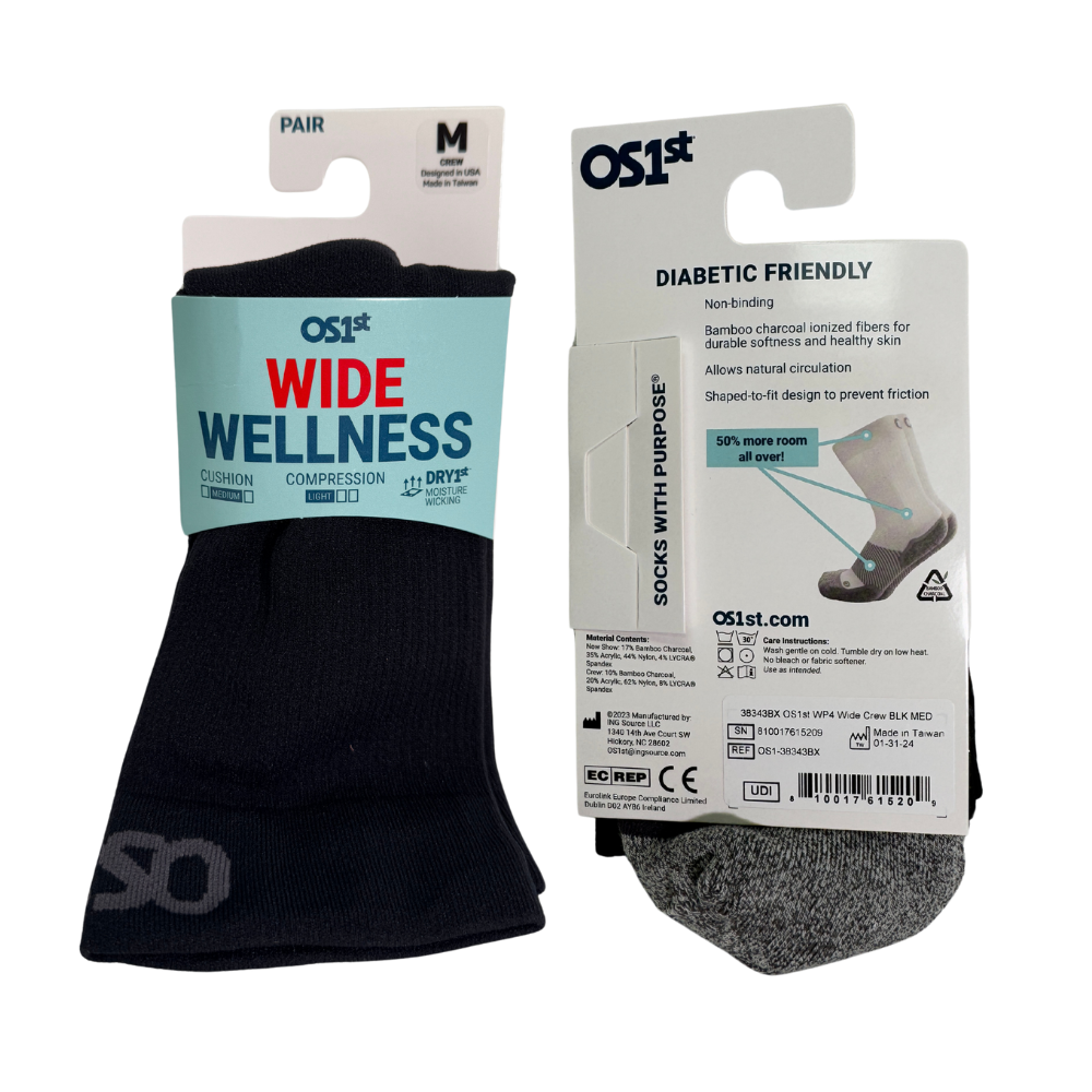 Wide Crew Wellness Performance Sock (WP4+) - Black - Image 2