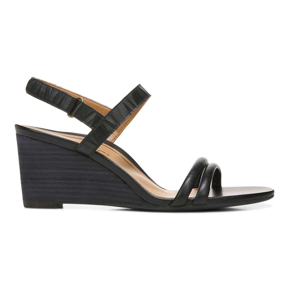 Emmy Wedge Sandal - Black - Image 2