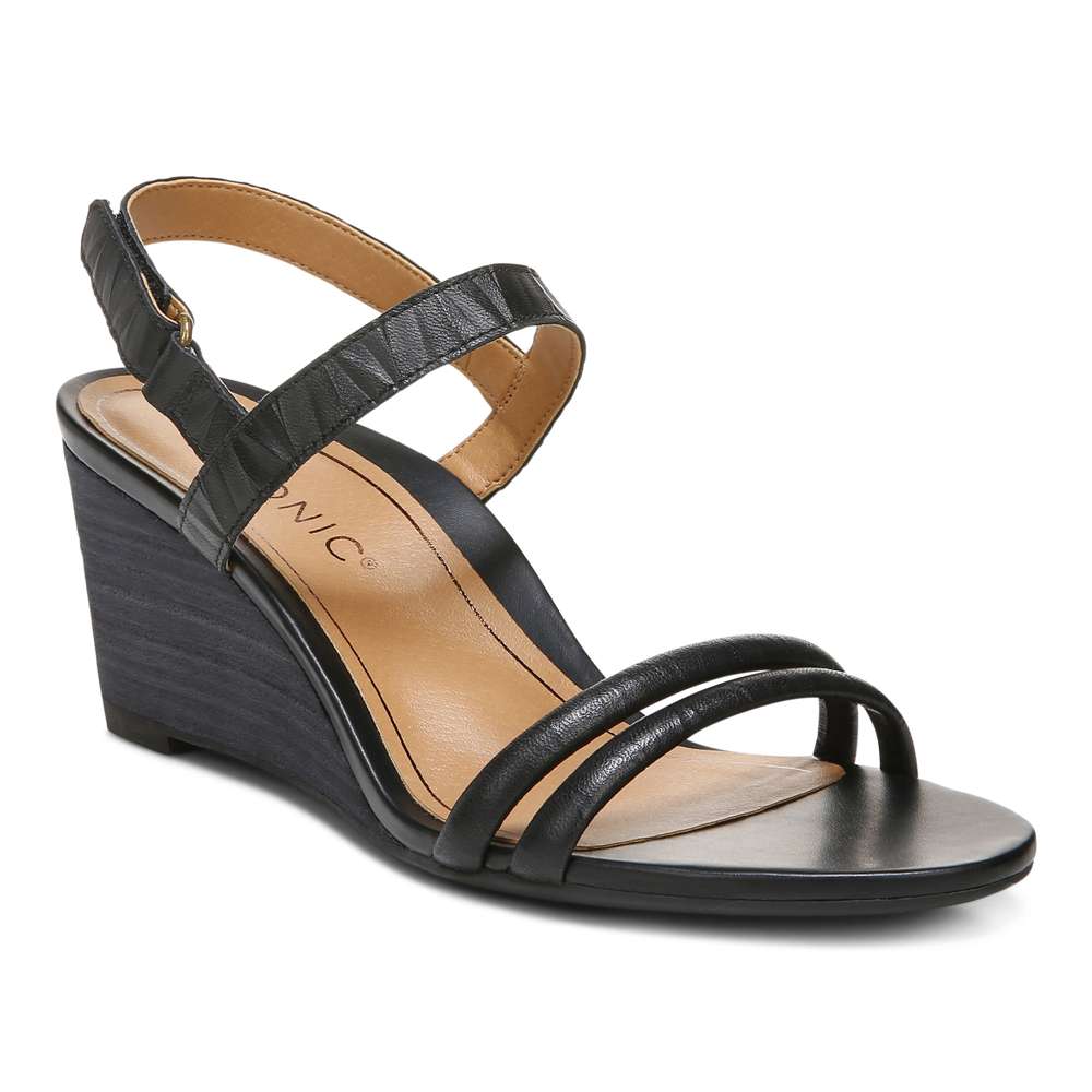 Emmy Wedge Sandal - Black - Image 9