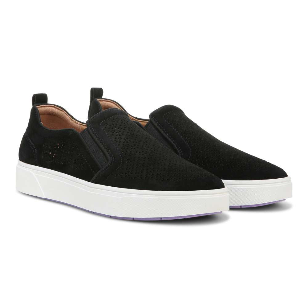Kimmie Perf Slip-On Sneaker - Black Suede - Image 8