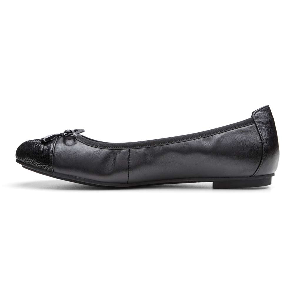 Minna Ballet Flat Classic - Black Lizard - Image 3