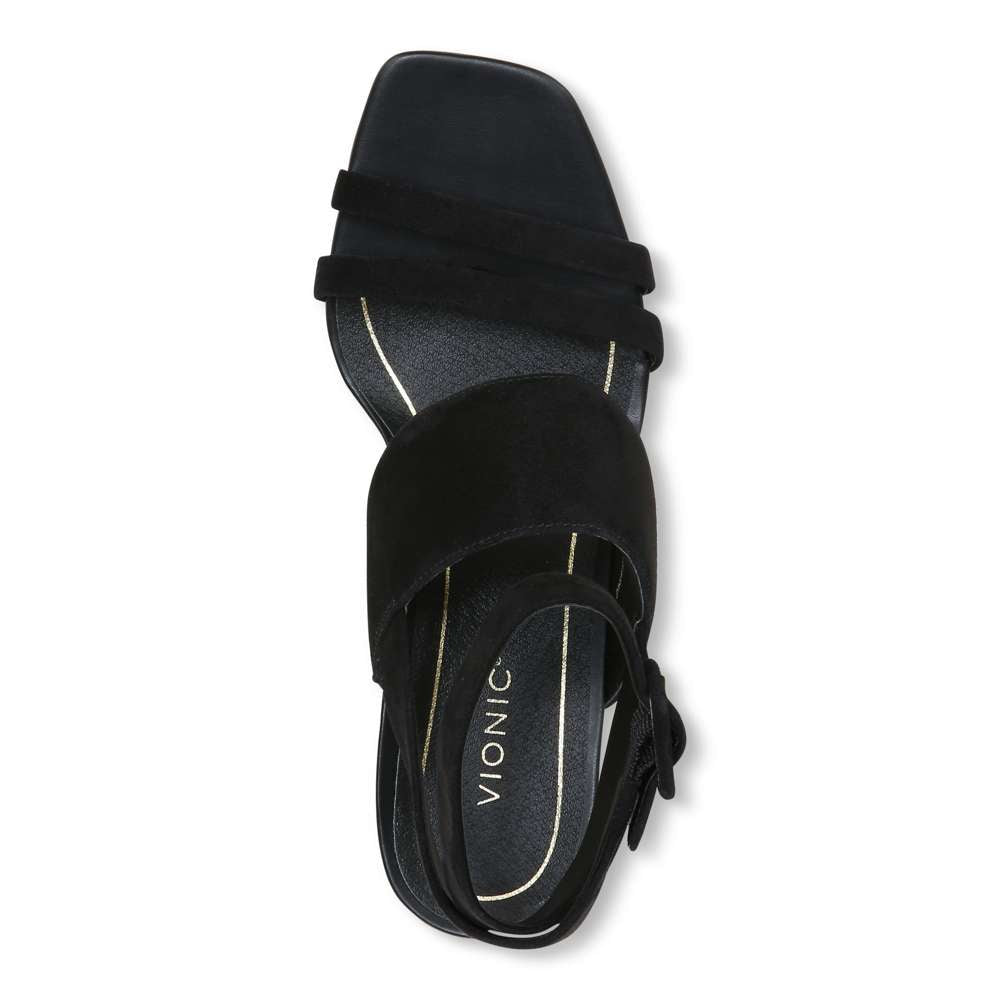 Yasmin Heeled Sandal - Black Suede - Image 4
