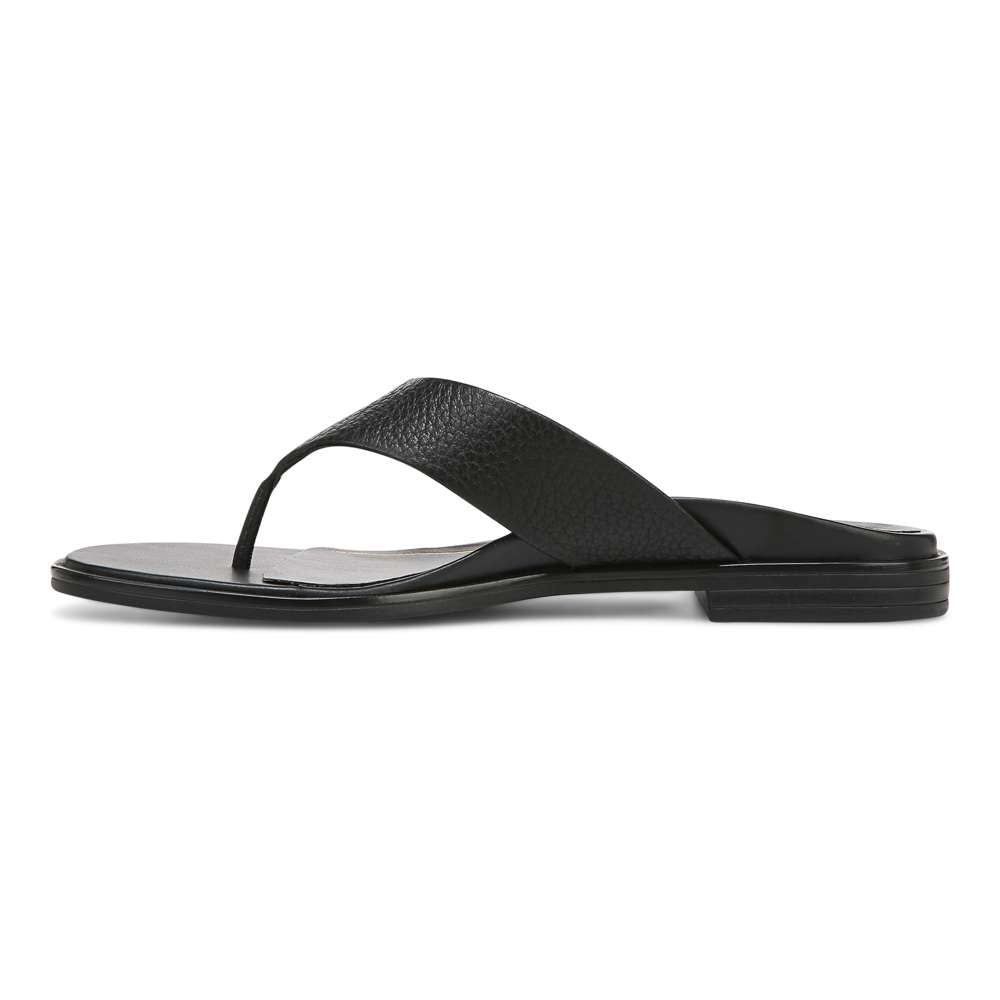 Agave Toe Post Sandal - Black Leather - Image 3
