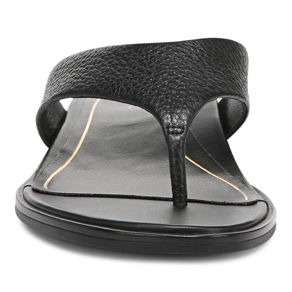 Agave Toe Post Sandal - Black Leather - Image 5