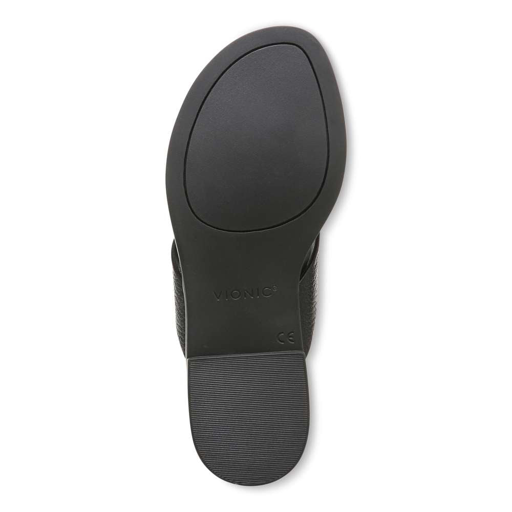 Agave Toe Post Sandal - Black Leather - Image 7