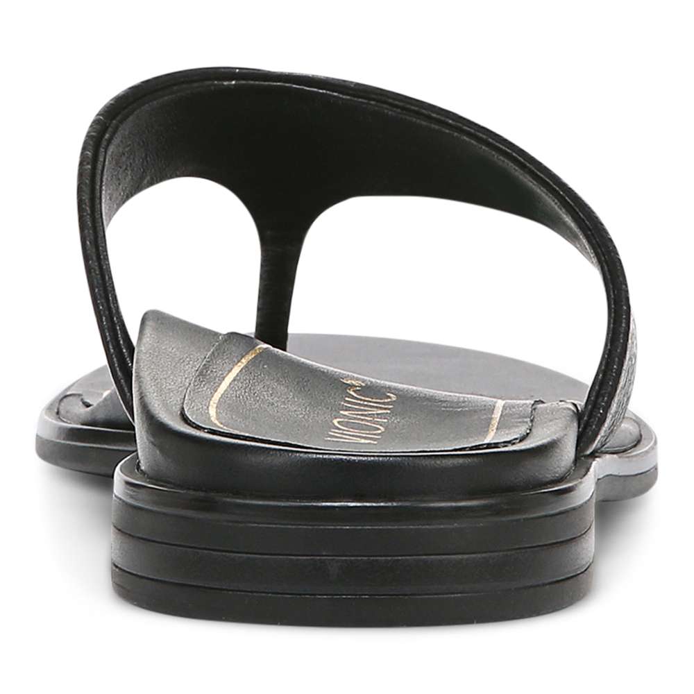 Agave Toe Post Sandal - Black Leather - Image 9