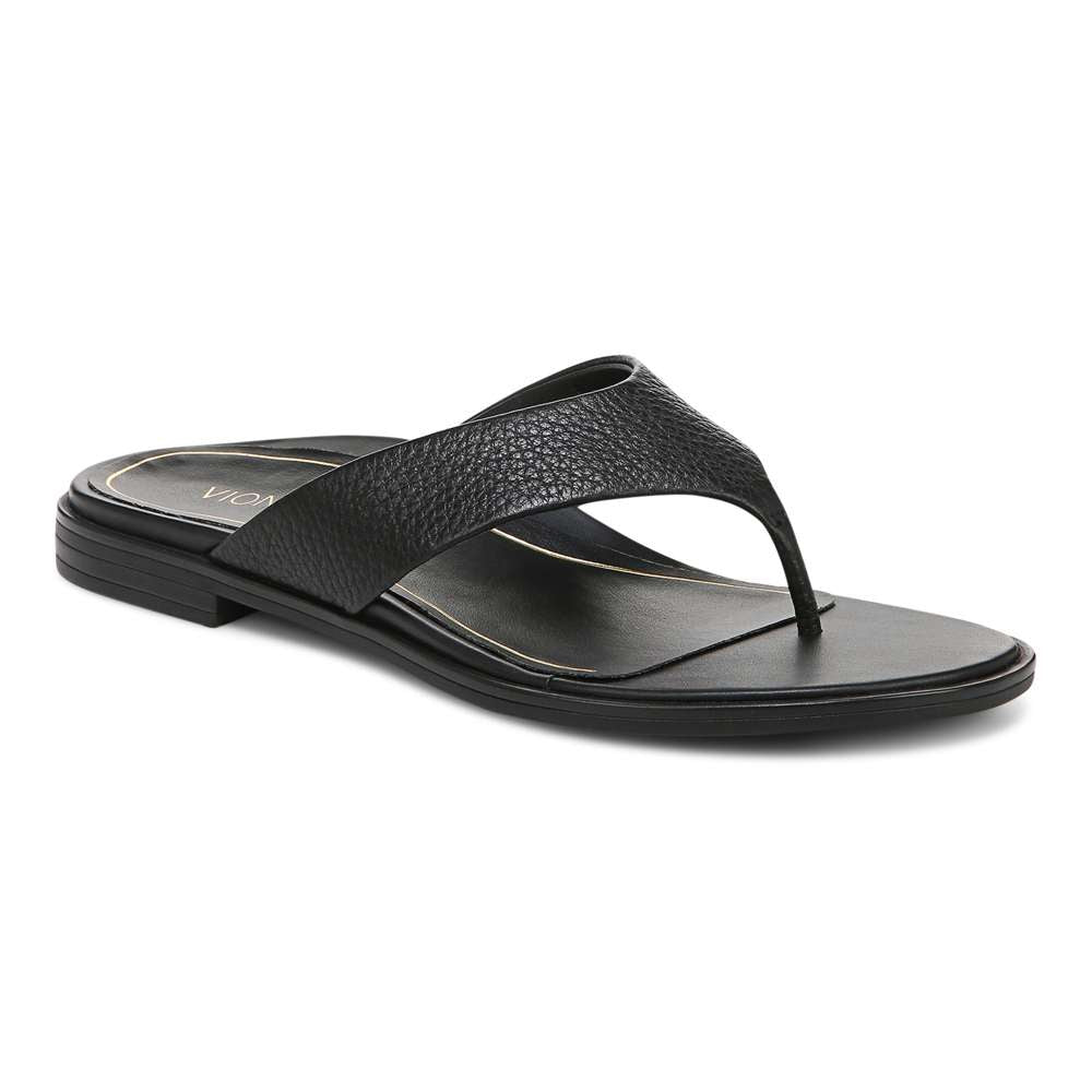 Agave Toe Post Sandal - Black Leather - Image 16
