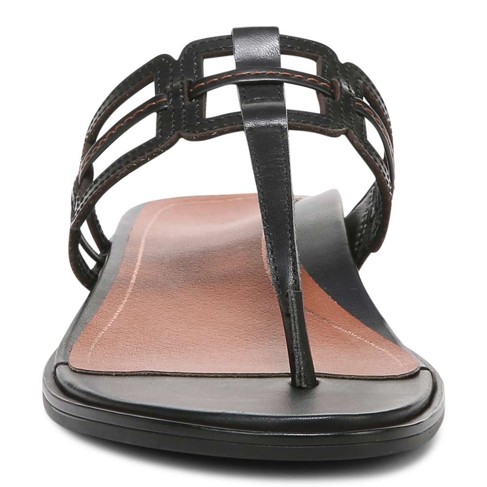 Alvana Toe Post Sandal - Black Leather - Image 5