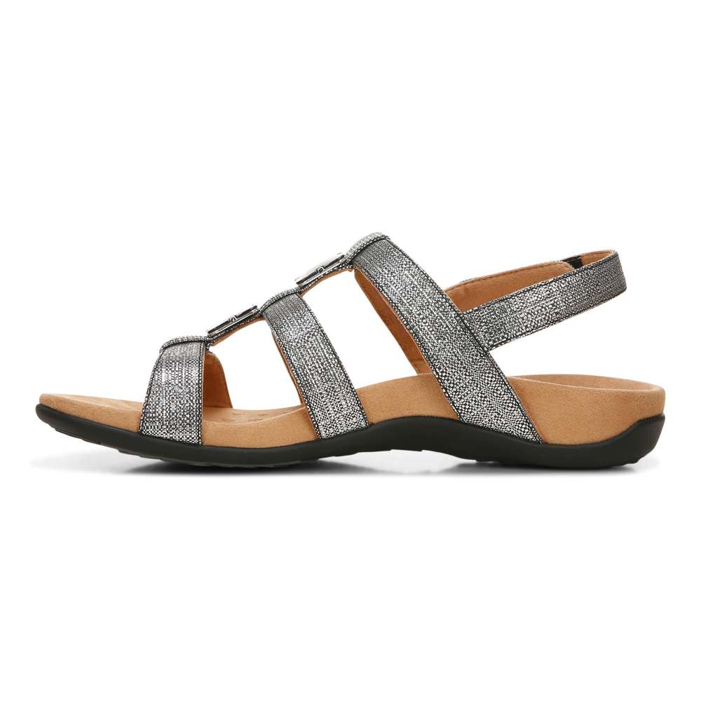 Amber Adjustable Sandal - Black Metallic - Image 3
