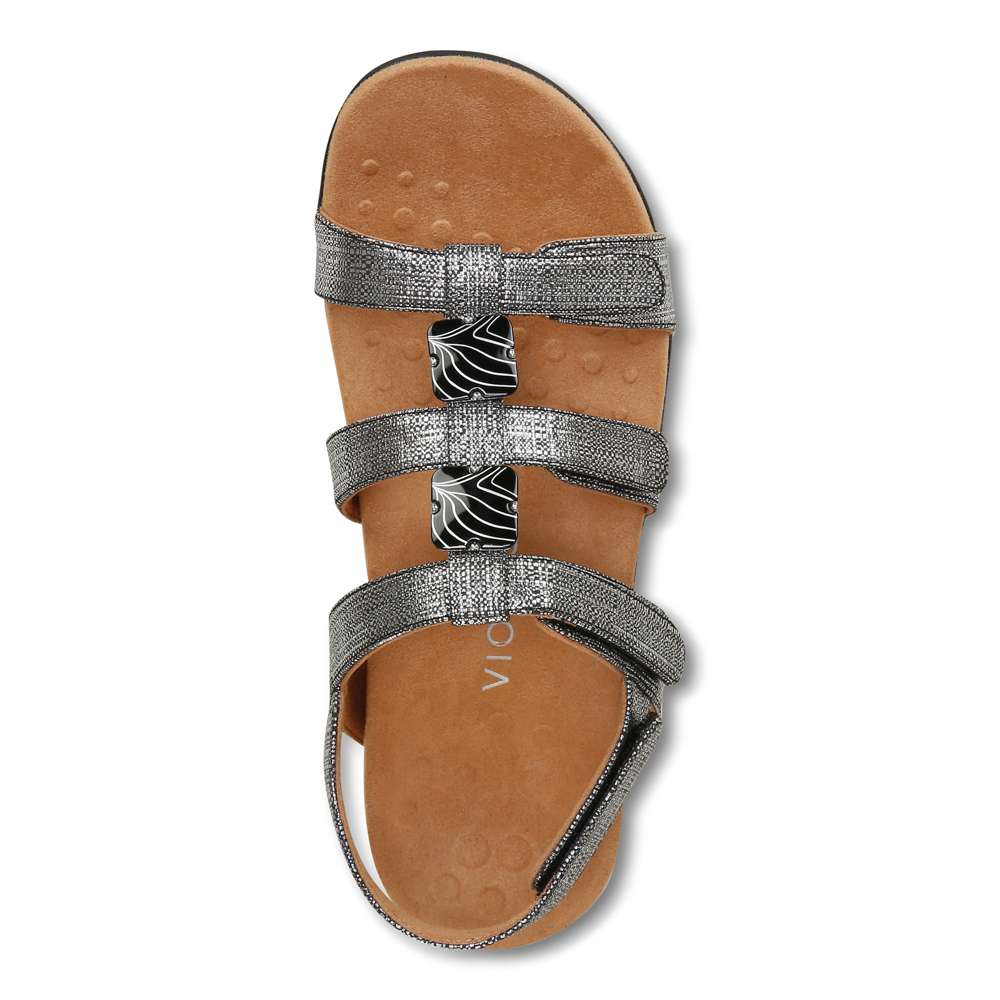 Amber Adjustable Sandal - Black Metallic - Image 4