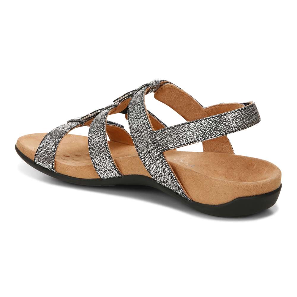Amber Adjustable Sandal - Black Metallic - Image 6