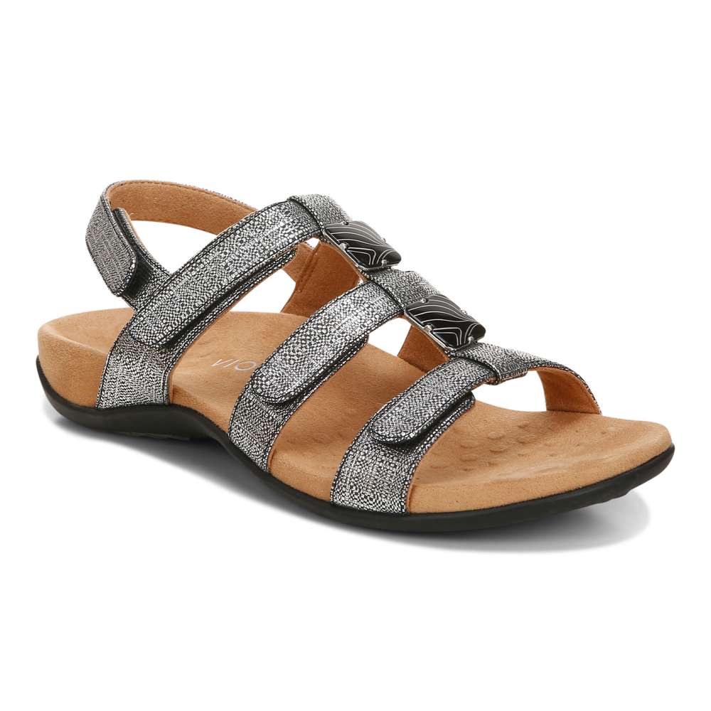 Amber Adjustable Sandal - Black Metallic - Image 14