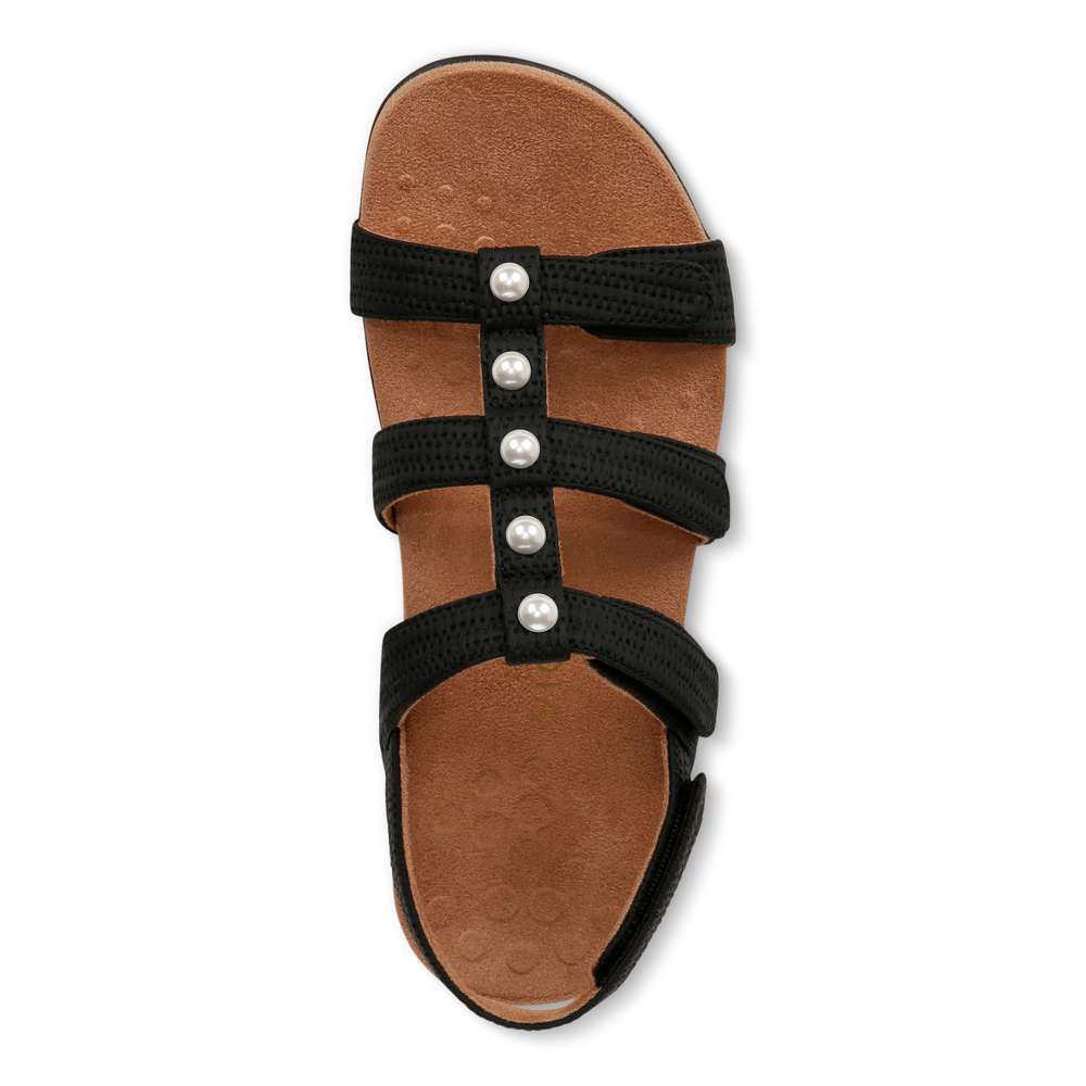 Amber Pearl Adjustable Sandal - Black - Image 4