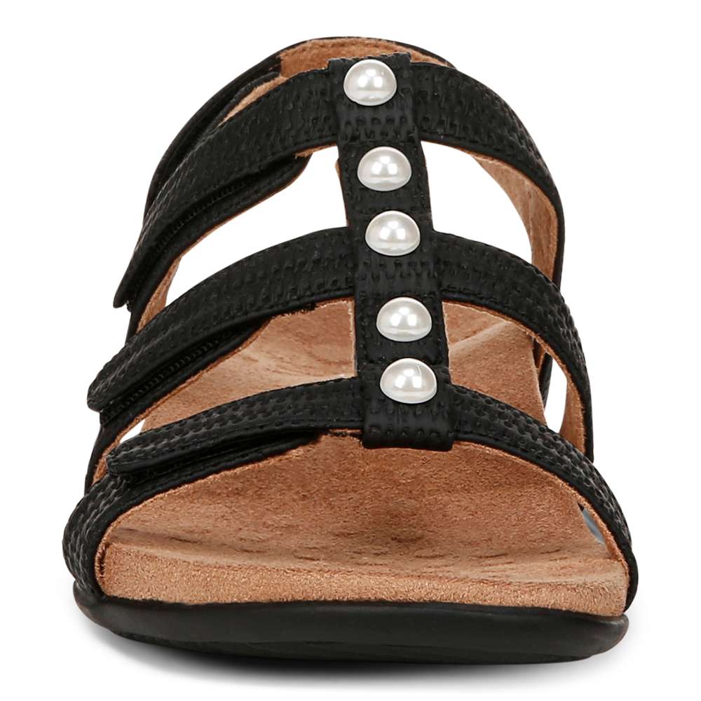 Amber Pearl Adjustable Sandal - Black - Image 5