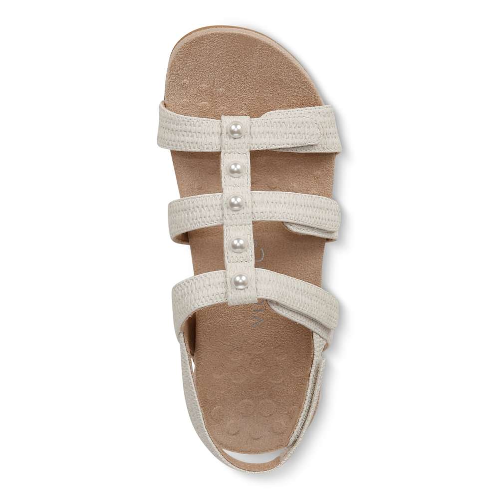 Amber Pearl Adjustable Sandal - Cream - Image 4