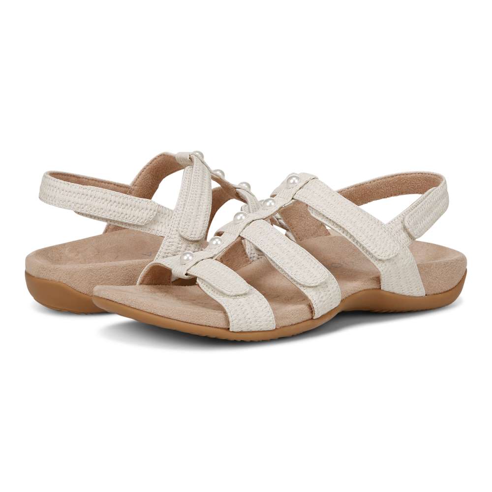 Amber Pearl Adjustable Sandal - Cream - Image 8