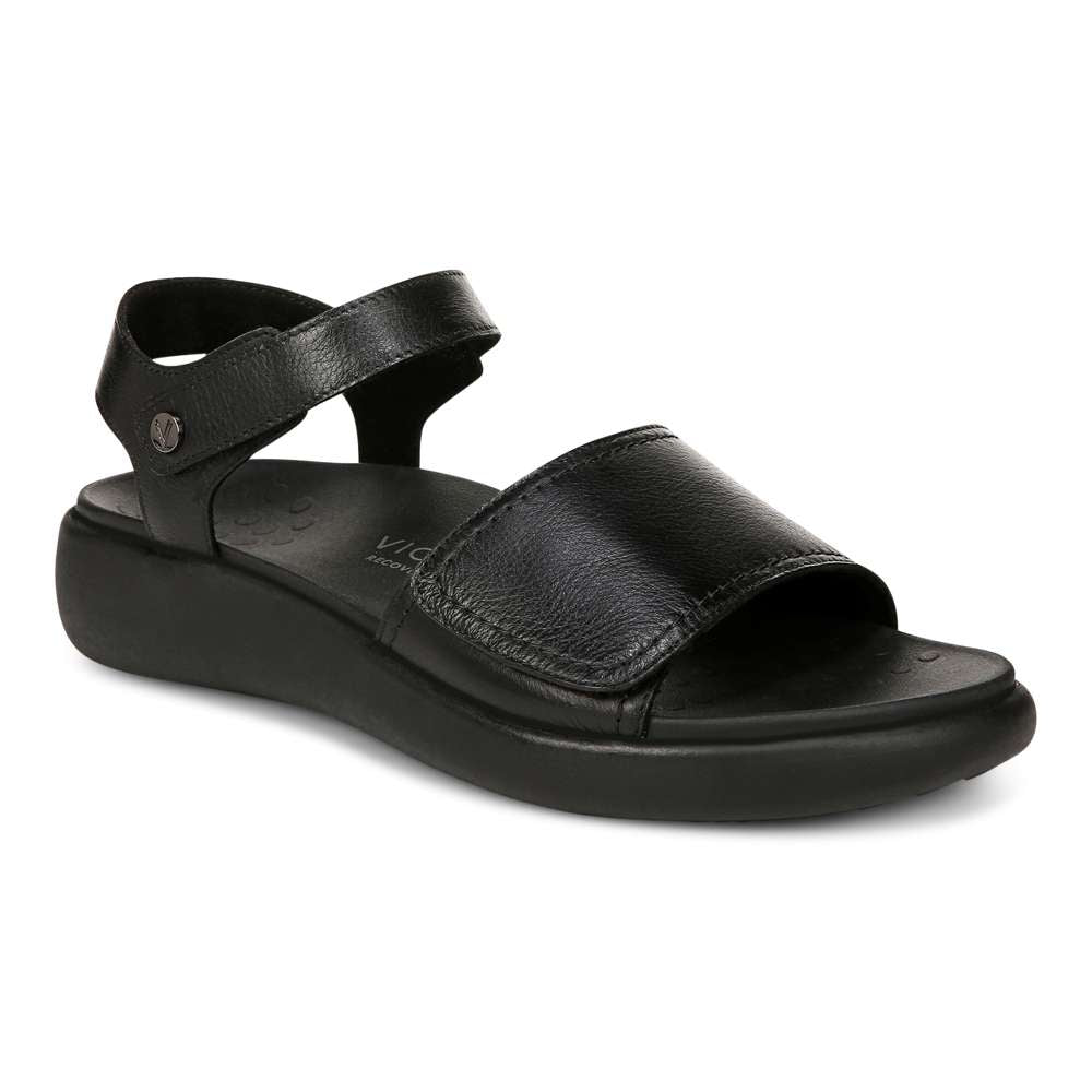 Awaken Recovery Sandal - Black Leather - Image 14