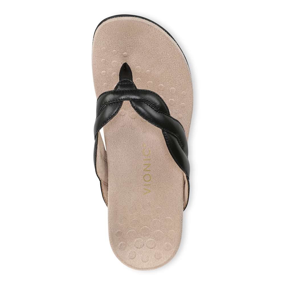 Bella Braid Toe Post Sandal - Black - Image 4