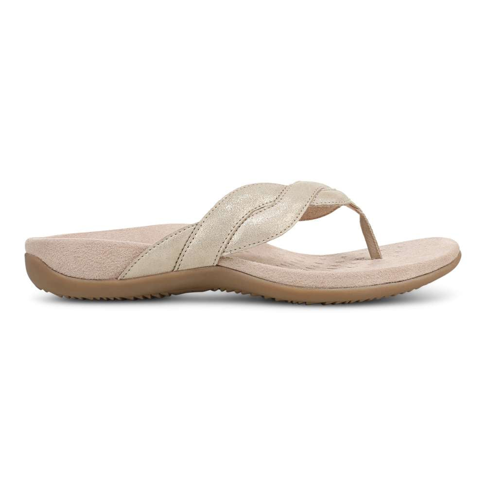 Bella Braid Toe Post Sandal - Gold - Image 2