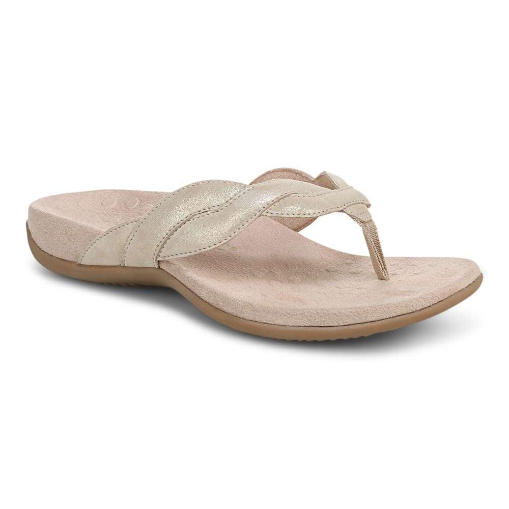 Bella Braid Toe Post Sandal - Gold - Image 14