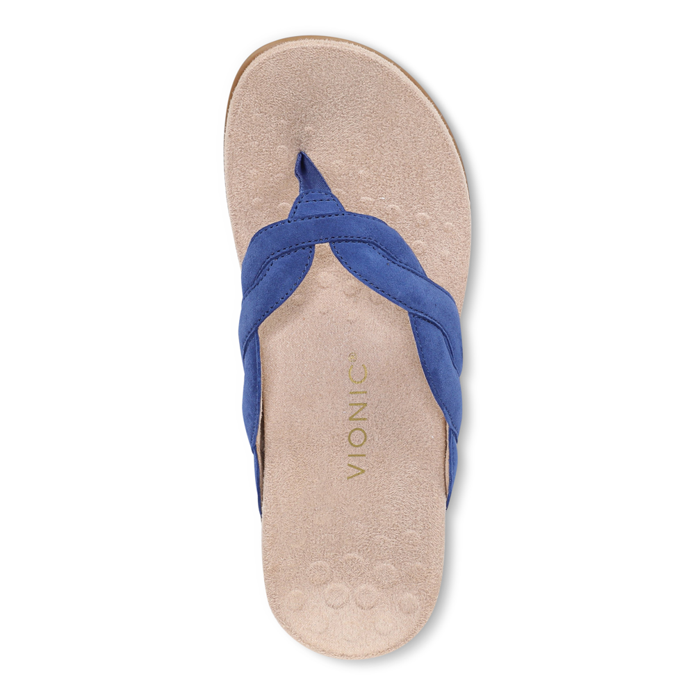 Bella Braid Toe Post Sandal - Mazarine Blue Suede - Image 5