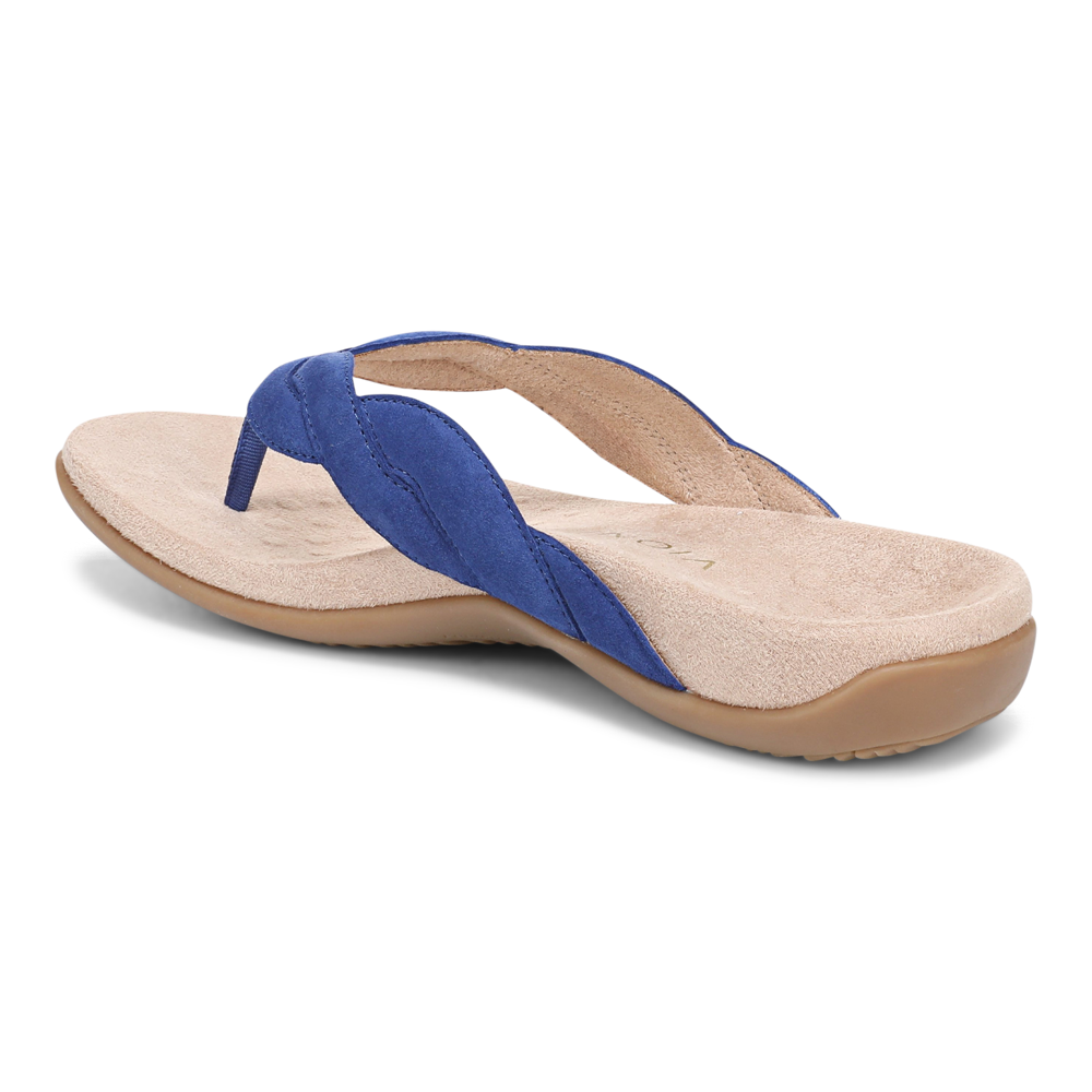 Bella Braid Toe Post Sandal - Mazarine Blue Suede - Image 4