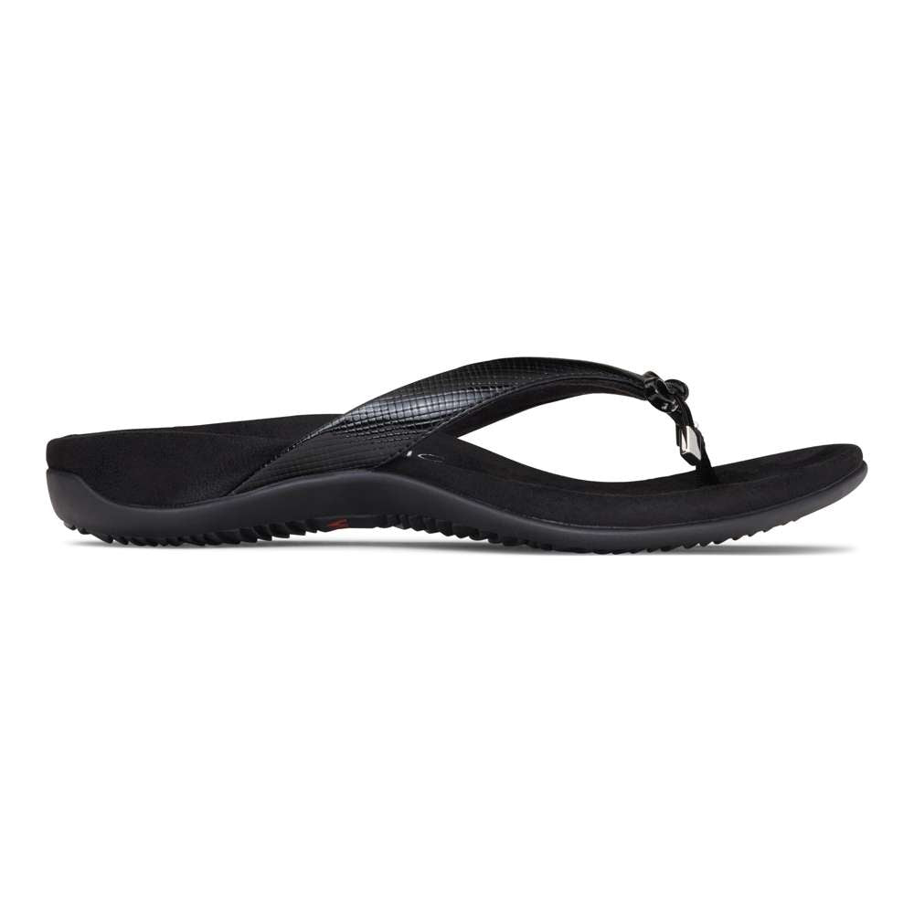 Bella Toe Post Sandal - Black Lizard - Image 2