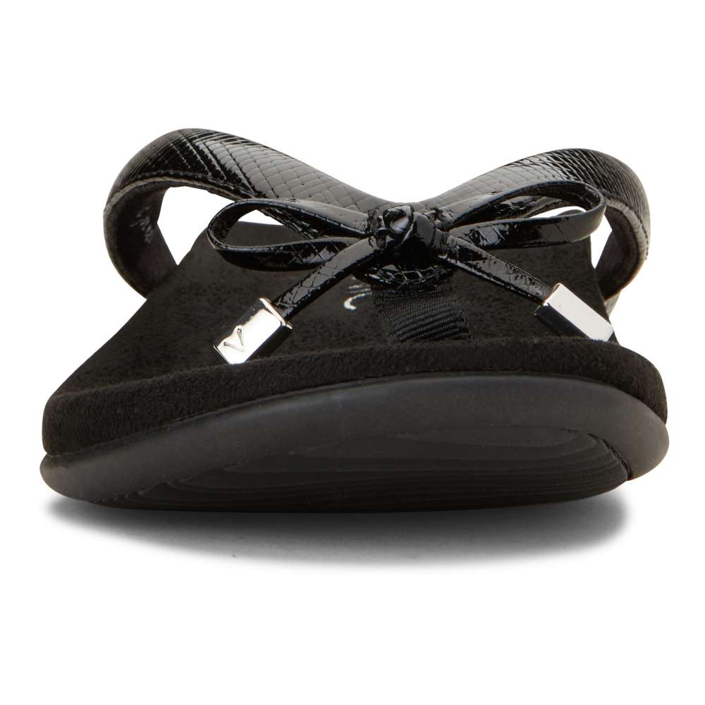 Bella Toe Post Sandal - Black Lizard - Image 4