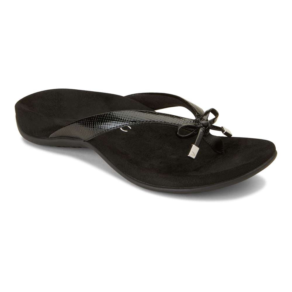 Bella Toe Post Sandal - Black Lizard - Image 6