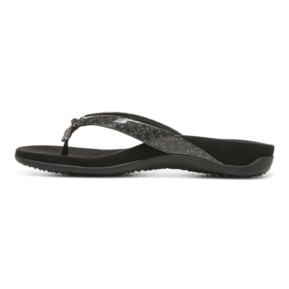 Bella Toe Post Sandal - Black Tile - Image 3