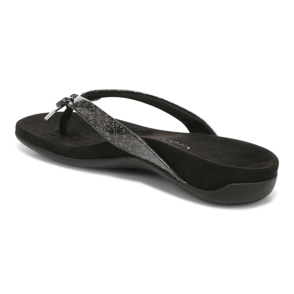 Bella Toe Post Sandal - Black Tile - Image 6