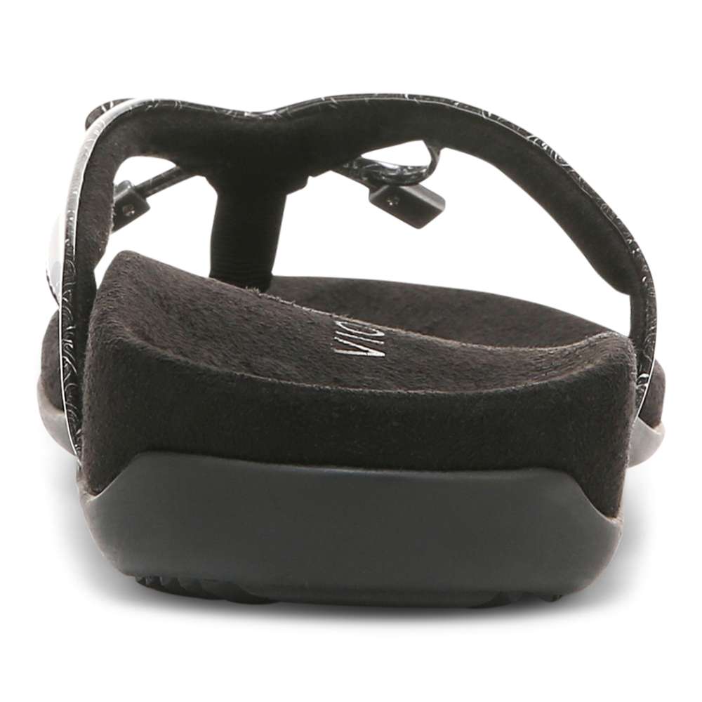 Bella Toe Post Sandal - Black Tile - Image 8