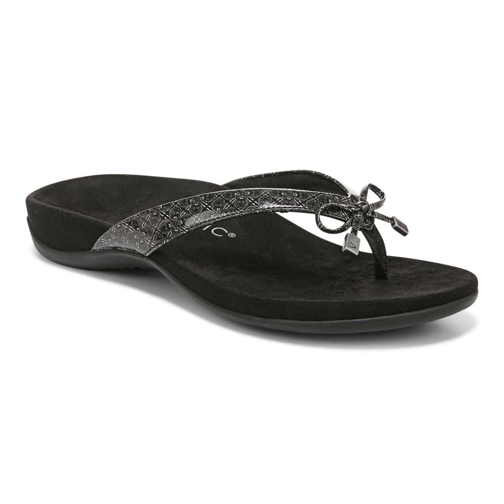 Bella Toe Post Sandal - Black Tile - Image 9