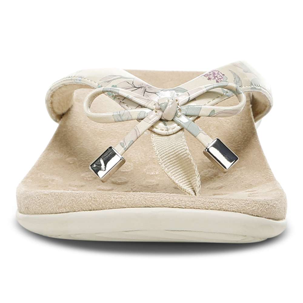 Bella Toe Post Sandal - Cream Botanical - Image 5