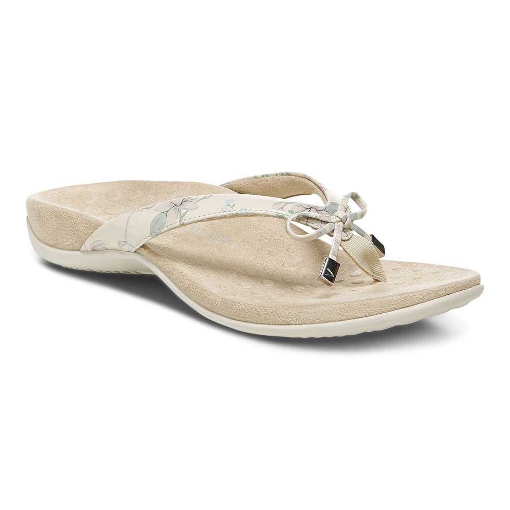 Bella Toe Post Sandal - Cream Botanical - Image 14