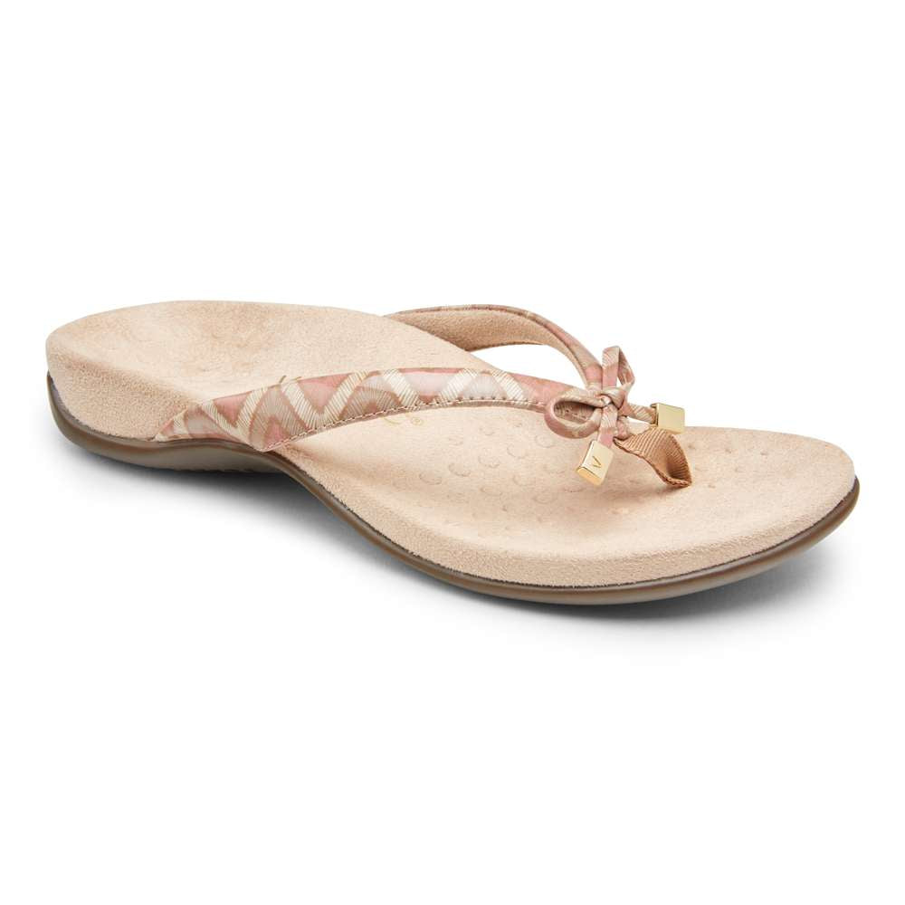 Bella Toe Post Sandal - Chevron Dusty Pink - Image 12