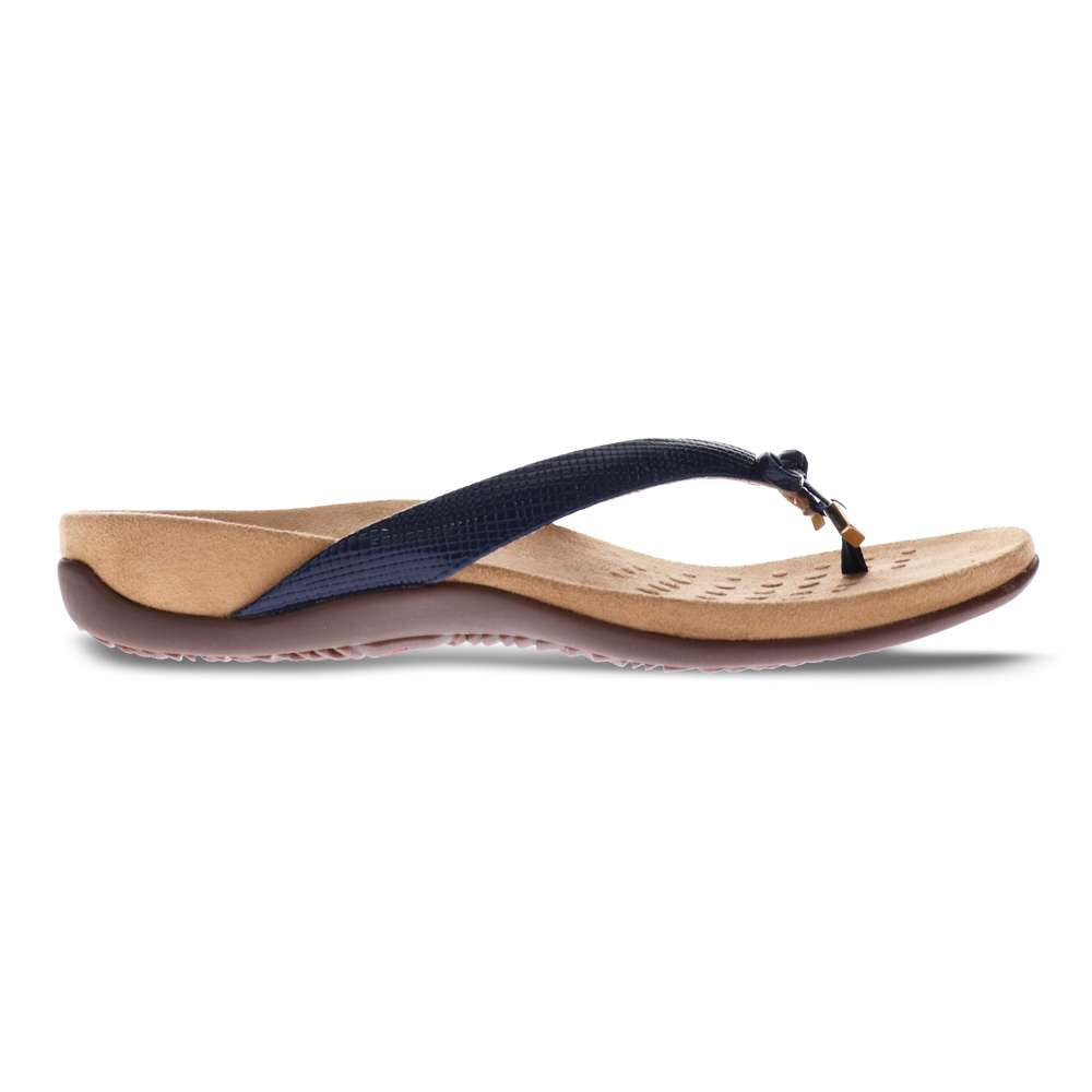 Bella Toe Post Sandal - Navy Lizard - Image 2