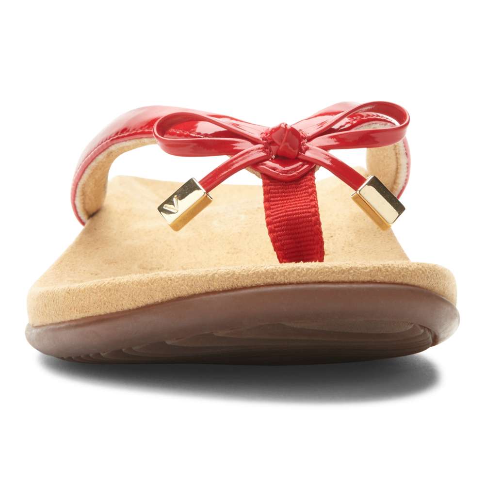 Bella Toe Post Sandal - Red Patent - Image 3