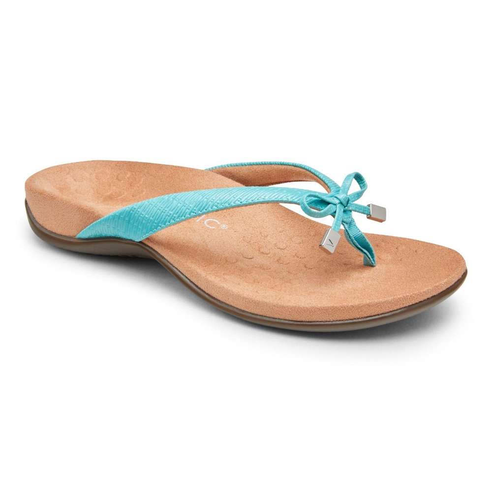 Bella Toe Post Sandal - Teal Woven - Image 7
