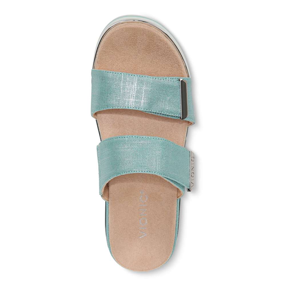 Brandie Flatform Slide - Aqua Metallic - Image 4