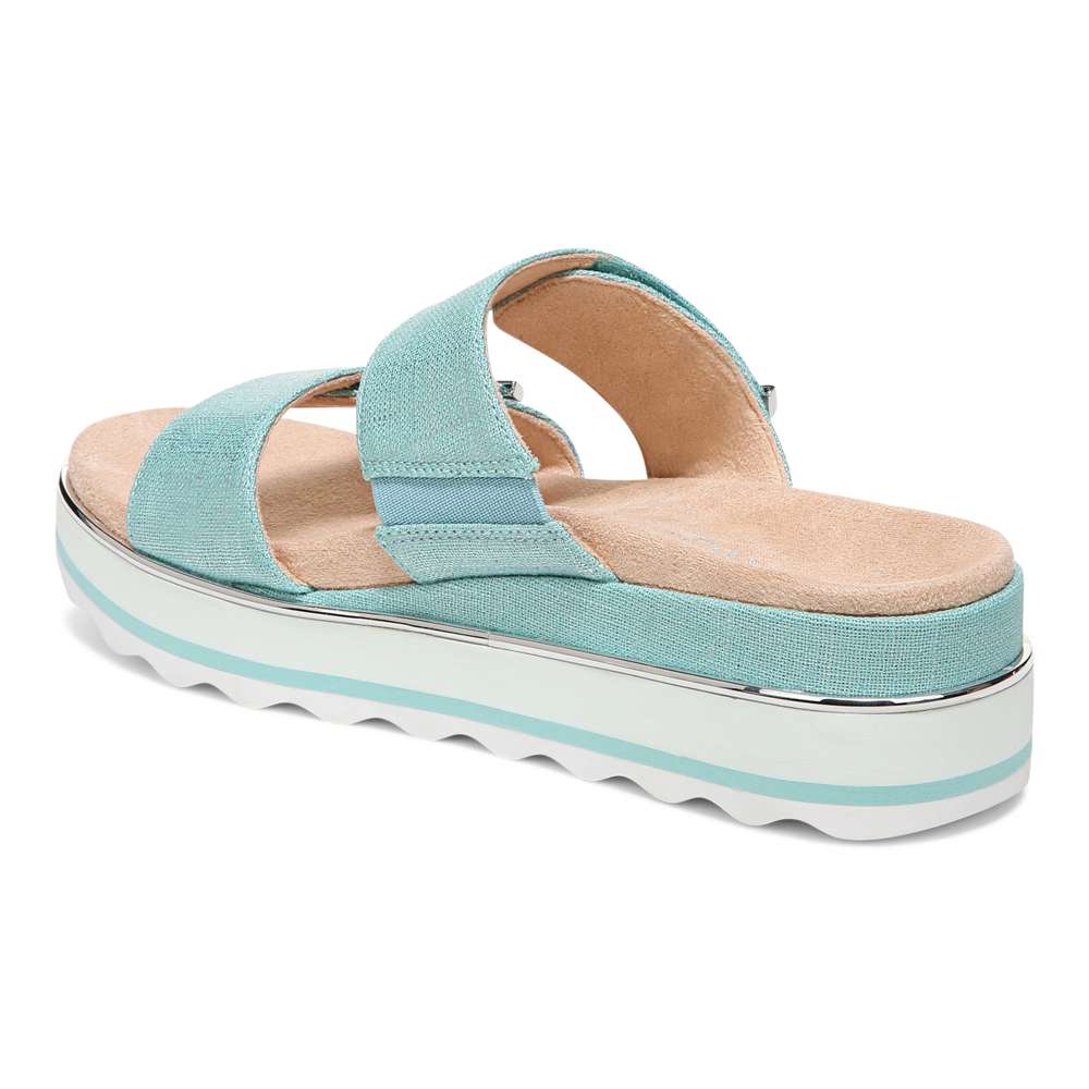 Brandie Flatform Slide - Aqua Metallic - Image 6