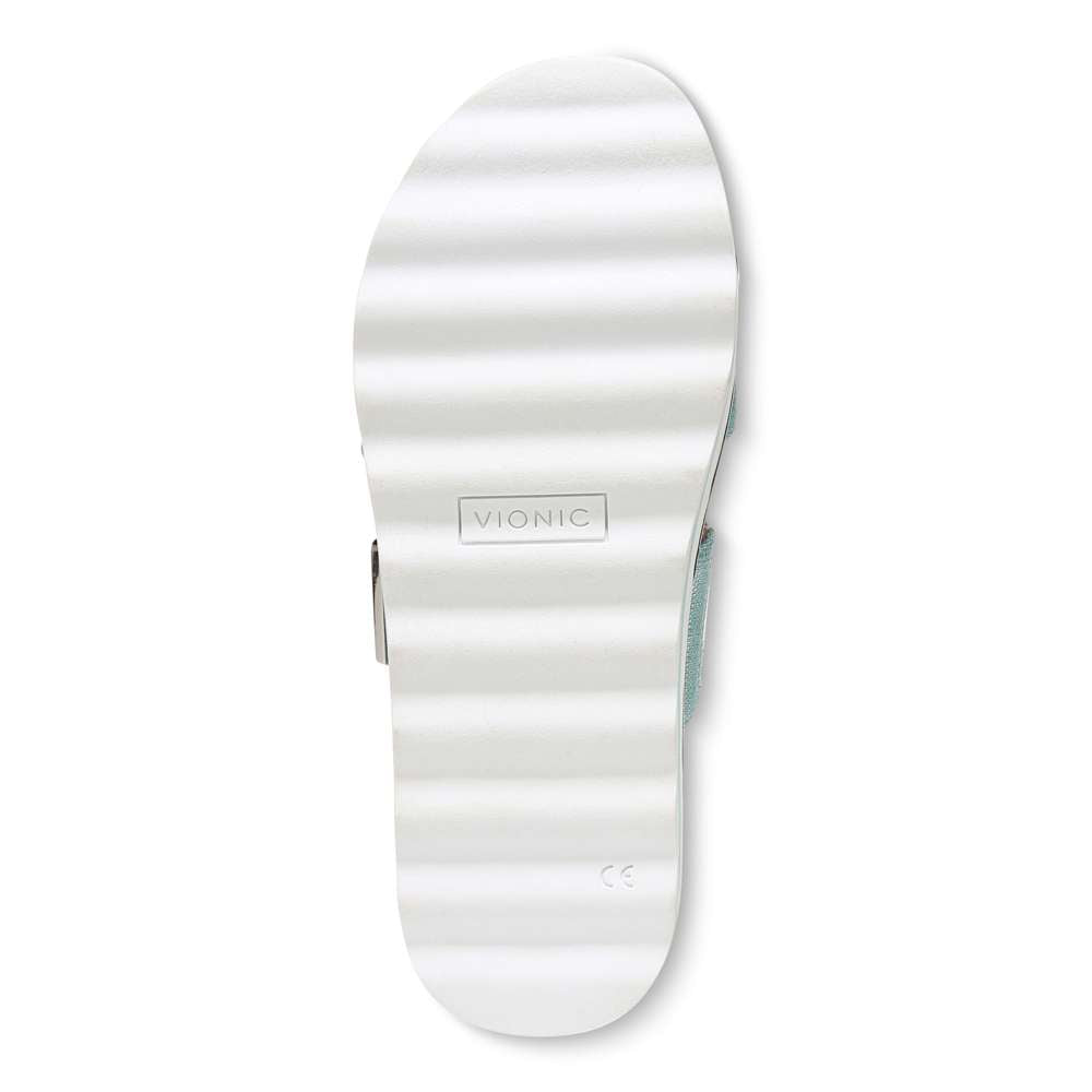 Brandie Flatform Slide - Aqua Metallic - Image 7