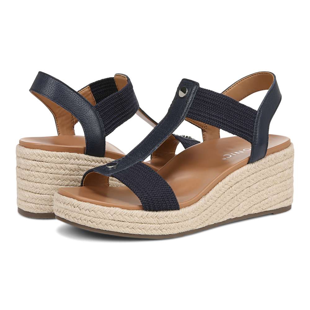 Calera Wedge - Navy Leather - Image 9