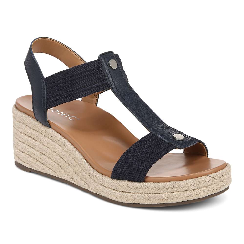 Calera Wedge - Navy Leather - Image 16