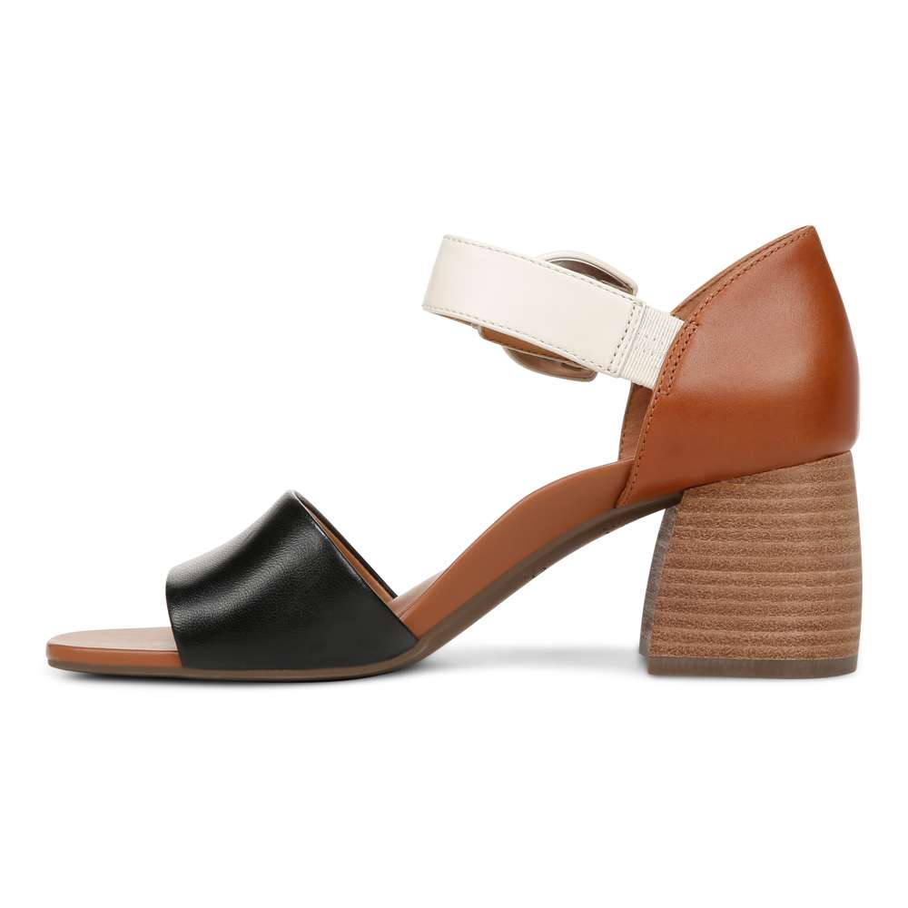 Chardonnay Heeled Sandal - Tan/Black/Cream - Image 3