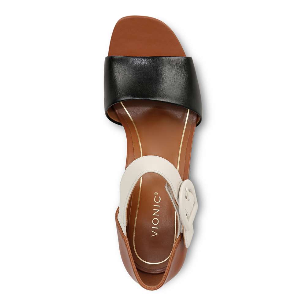 Chardonnay Heeled Sandal - Tan/Black/Cream - Image 4