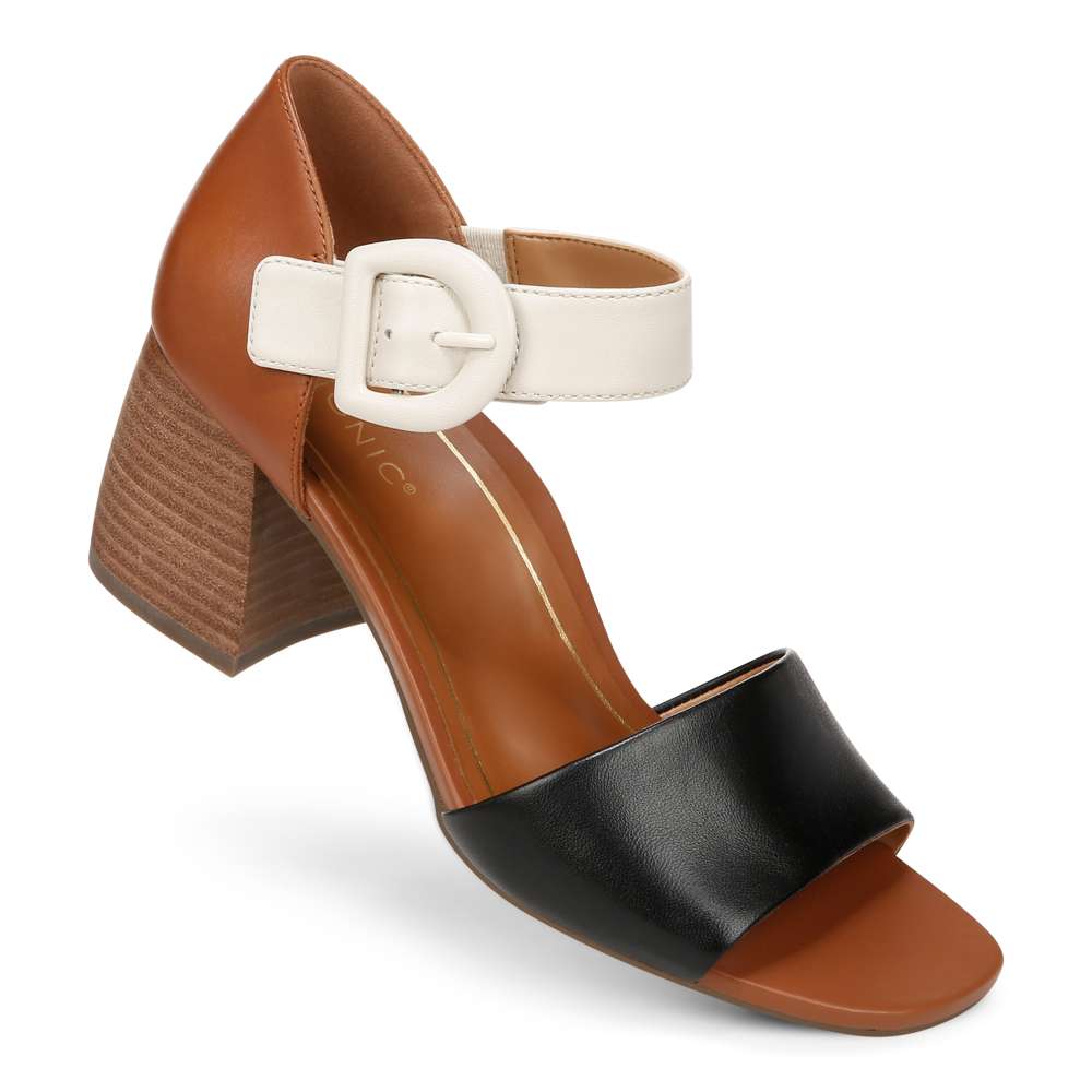 Chardonnay Heeled Sandal - Tan/Black/Cream - Image 6